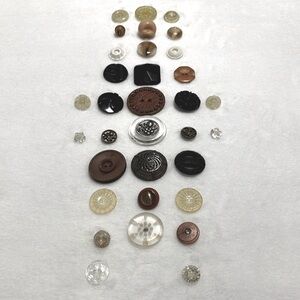 Vintage Buttons - Assorted Lot Old Retro Mirror Back Metal Sewing Craft Sew